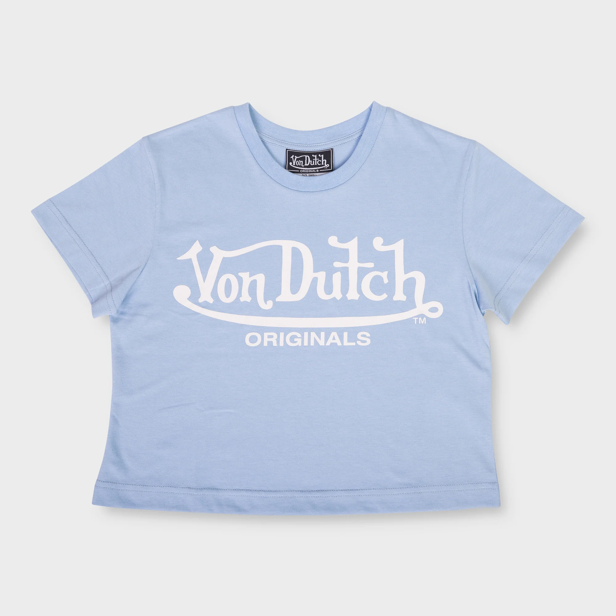 CROPPED BLUE BABY TEE (ORIGINALS LOGO)