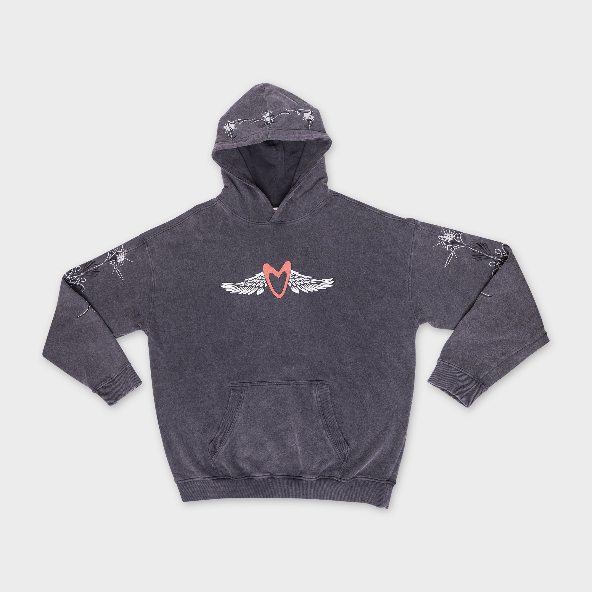 VINTAGE WASH WINGED HOODIE