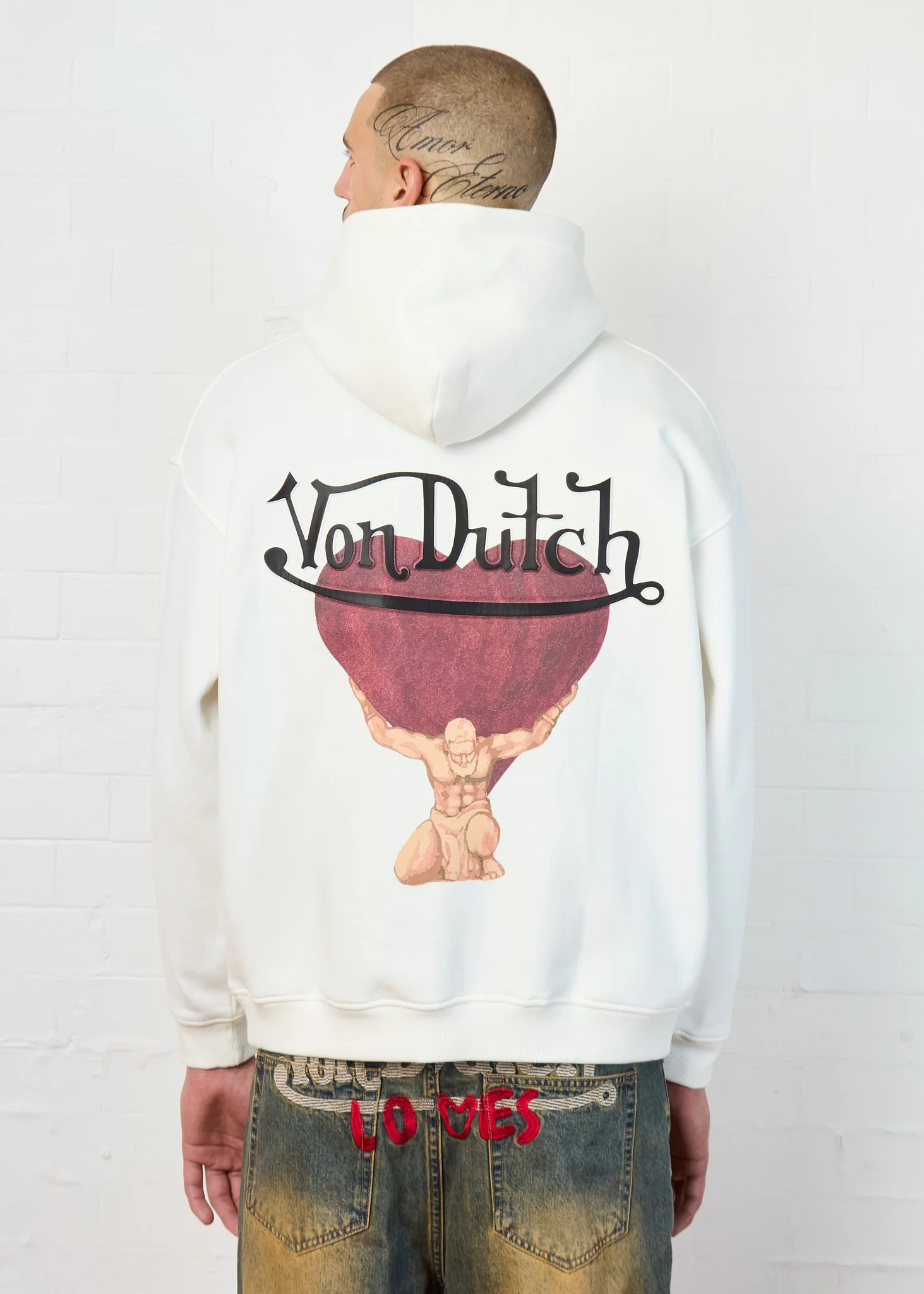 ATLAS WHITE COTTON HOODIE - Image 8