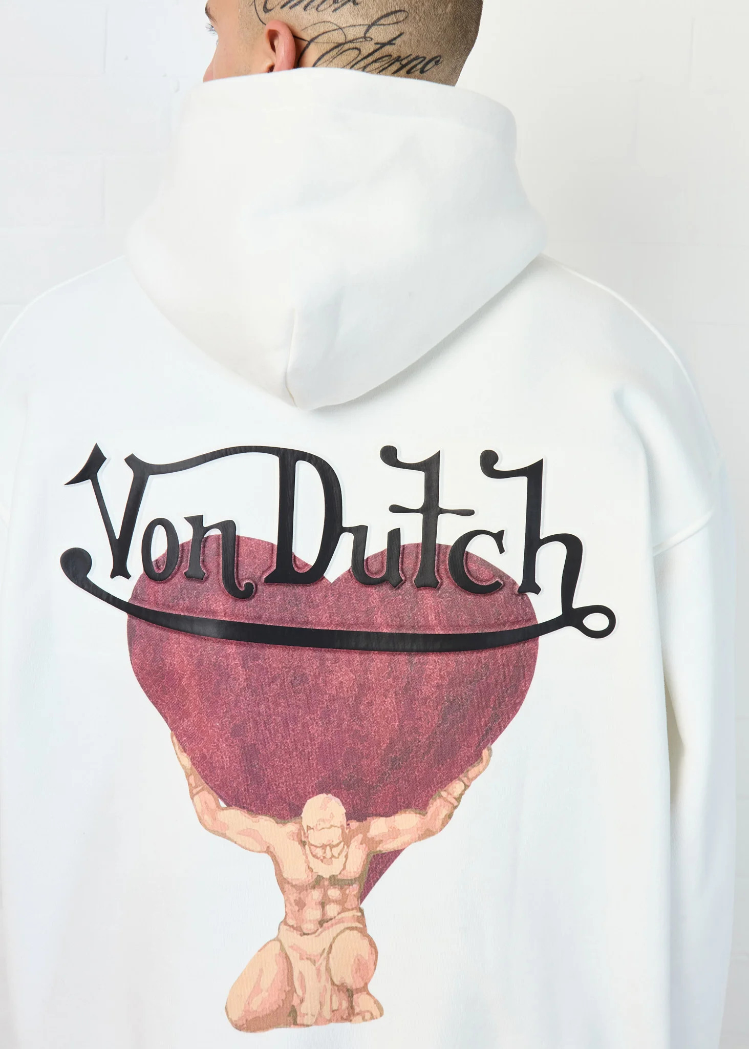 ATLAS WHITE COTTON HOODIE - Image 9