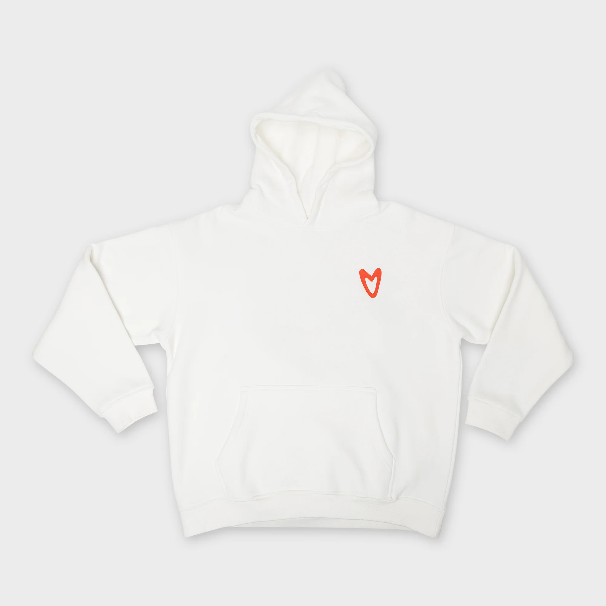 HEART WHITE COTTON HOODIE