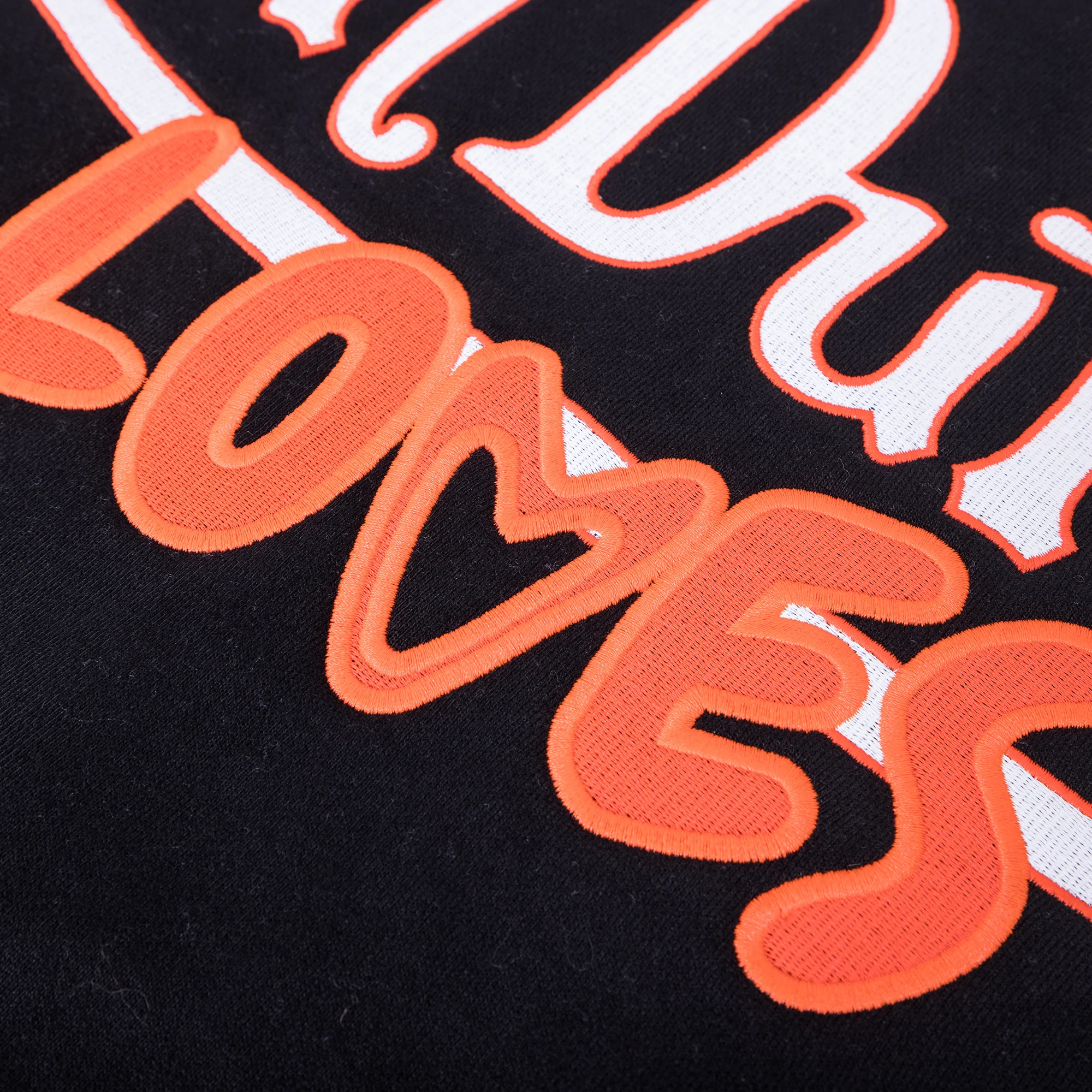 HEART BLACK COTTON HOODIE - Image 3