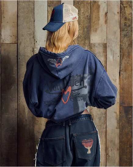 ZIP-UP FACE HOODIE NAVY - Image 14