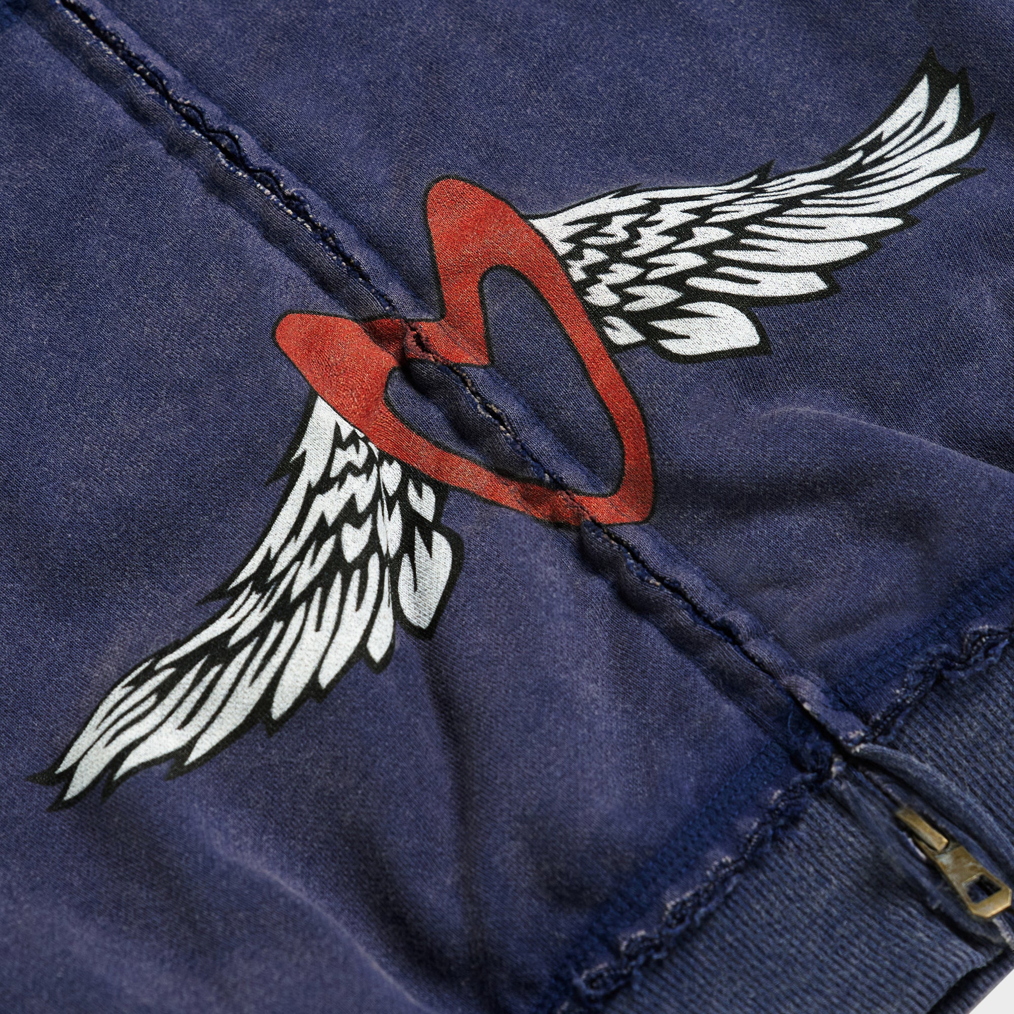 ZIP-UP FACE HOODIE NAVY - Image 3