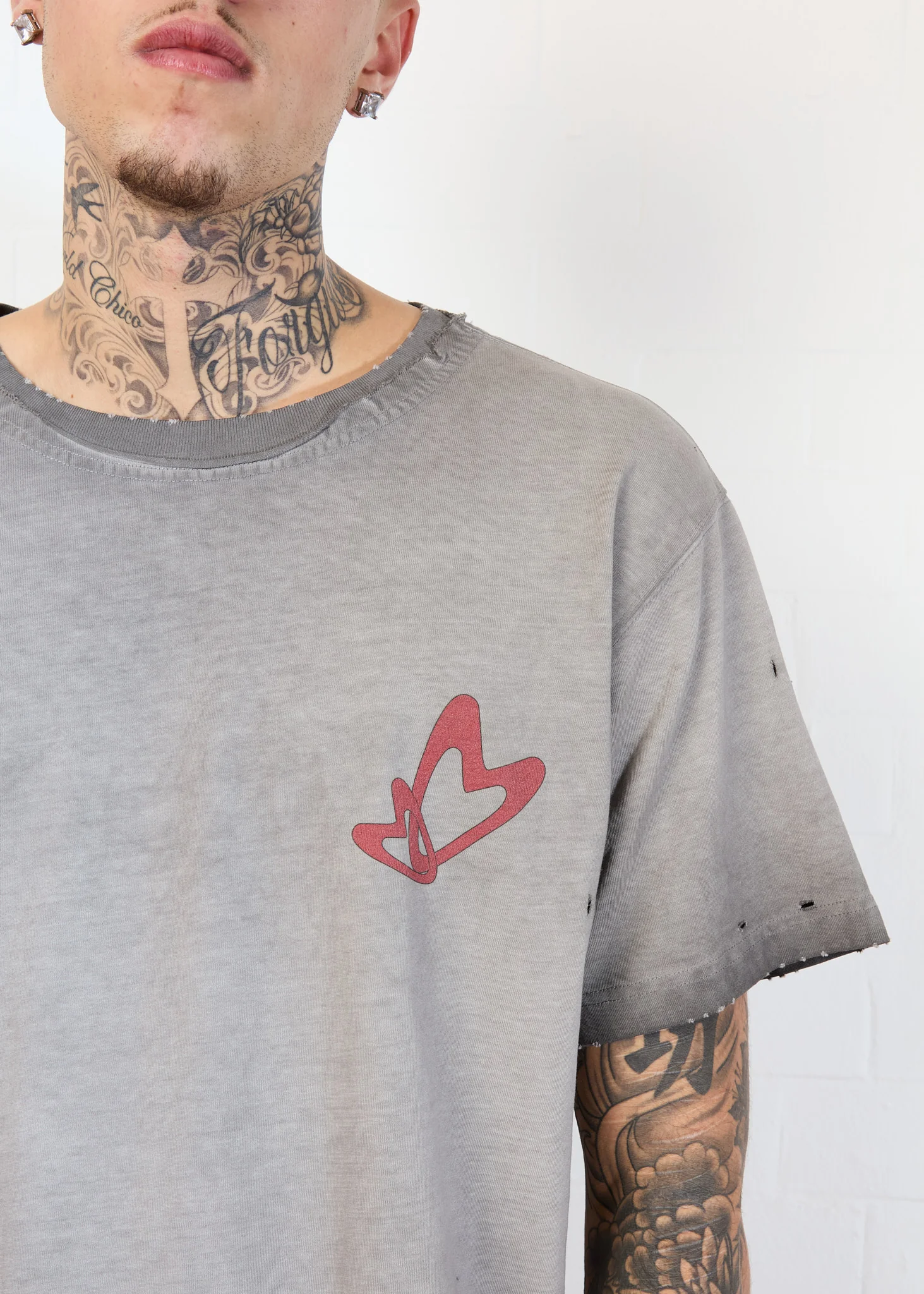 DISTRESSED WINGS TEE GREY - Image 7