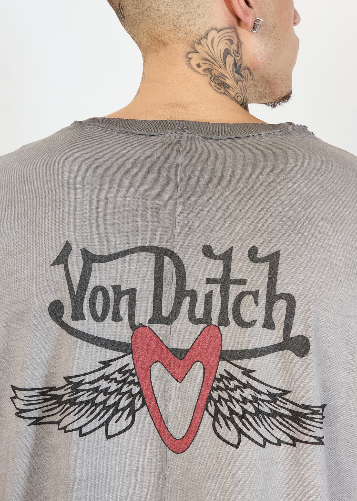 DISTRESSED WINGS TEE GREY - Image 8