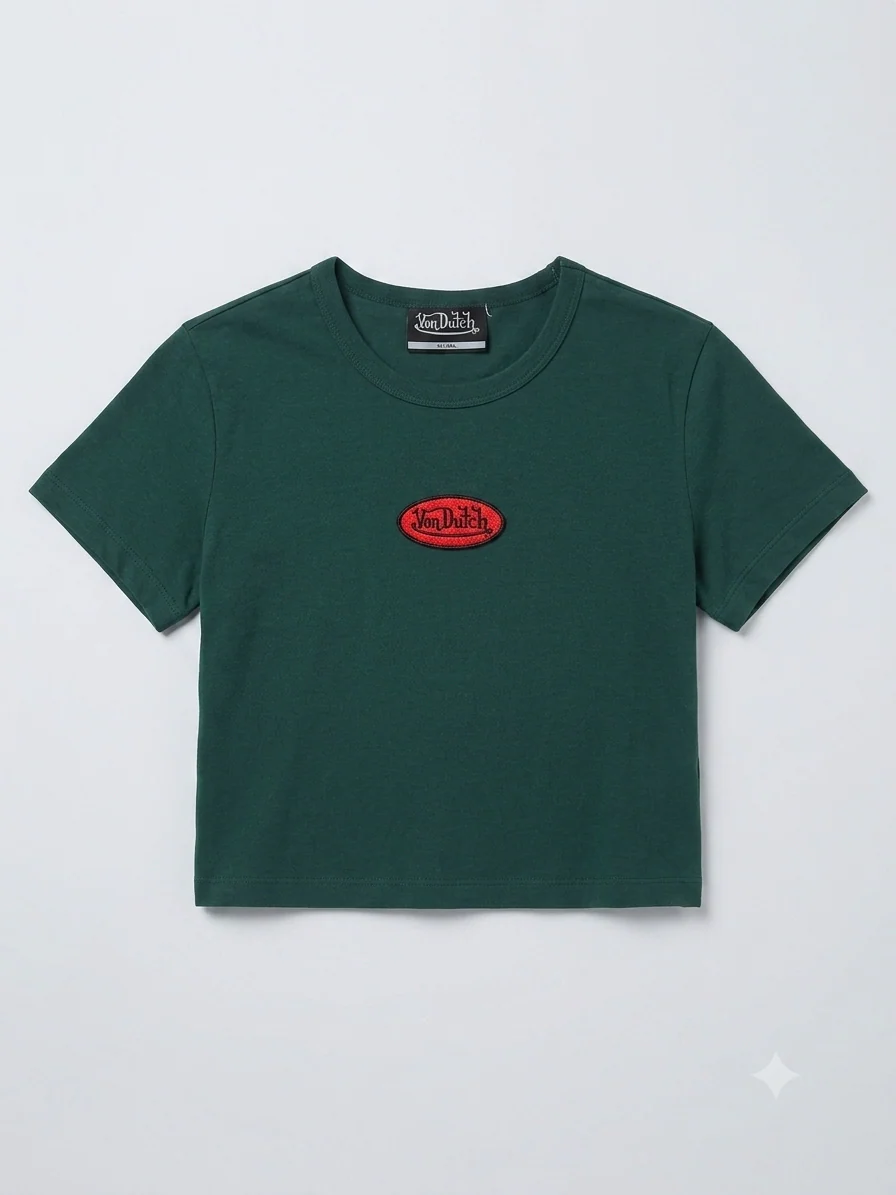 FOREST GREEN LOGO PATCH CROPPED TEE - Image 2