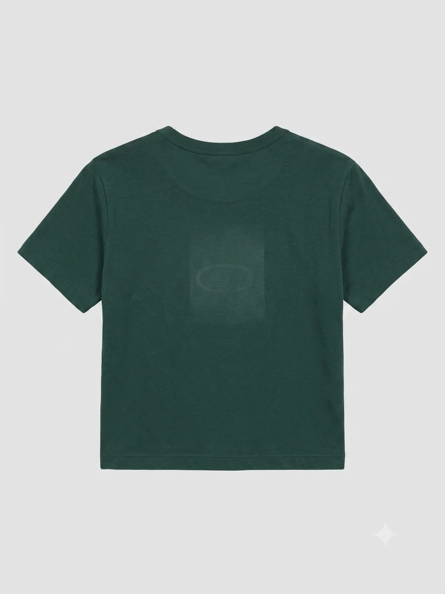 FOREST GREEN LOGO PATCH CROPPED TEE - Image 3
