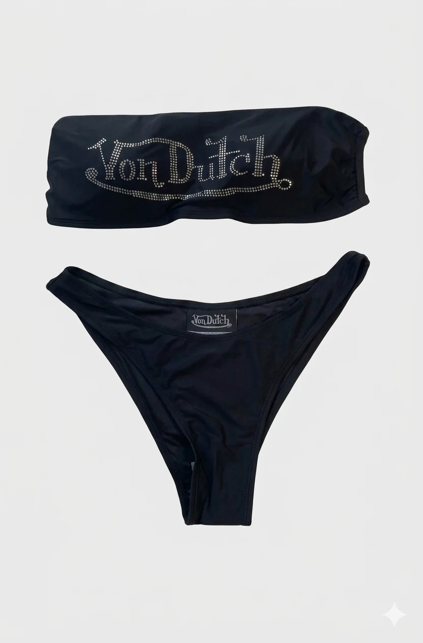 DIAMONTE BANDEAU BIKINI (BLACK) - Image 2