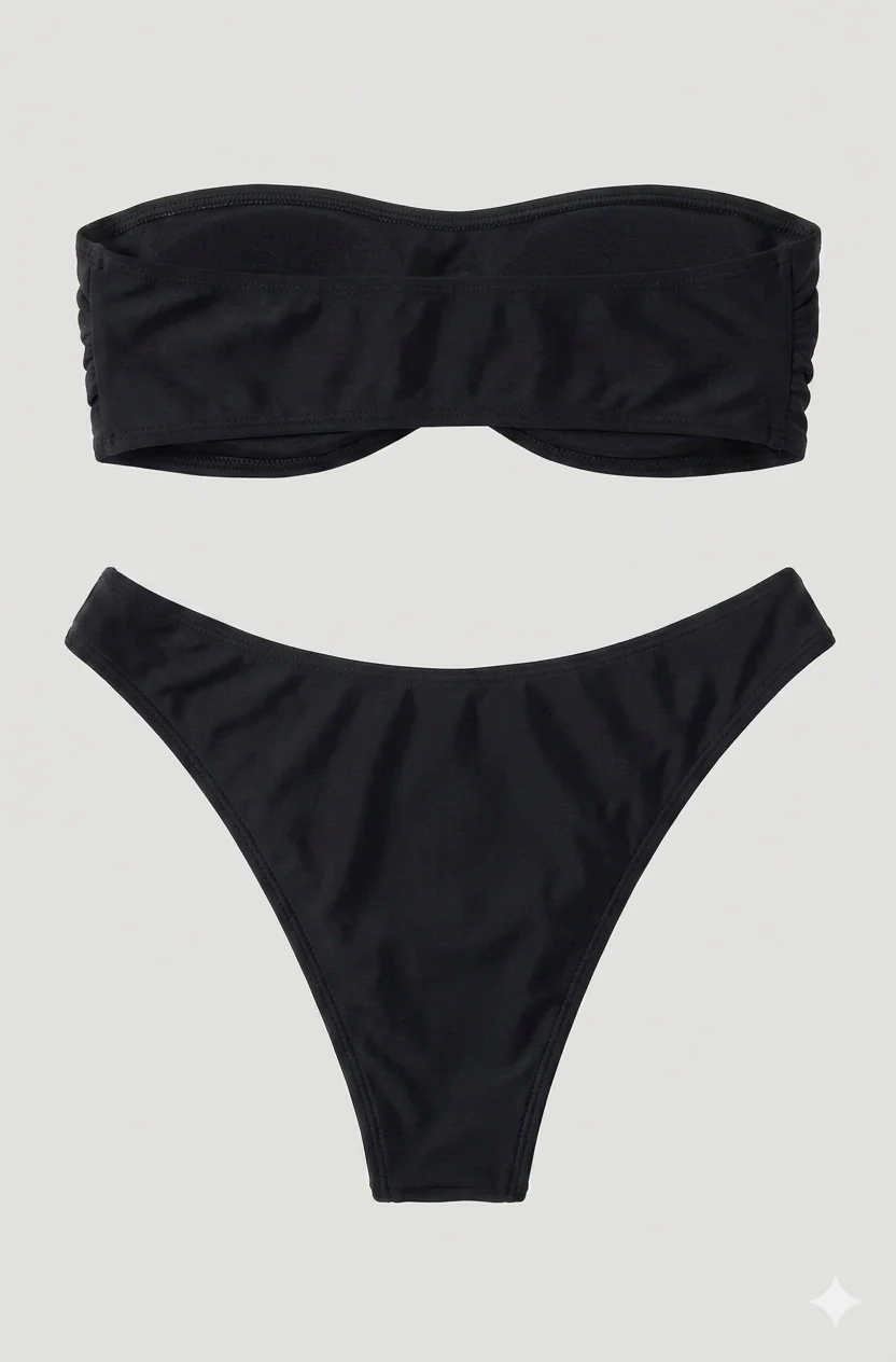 DIAMONTE BANDEAU BIKINI (BLACK) - Image 3