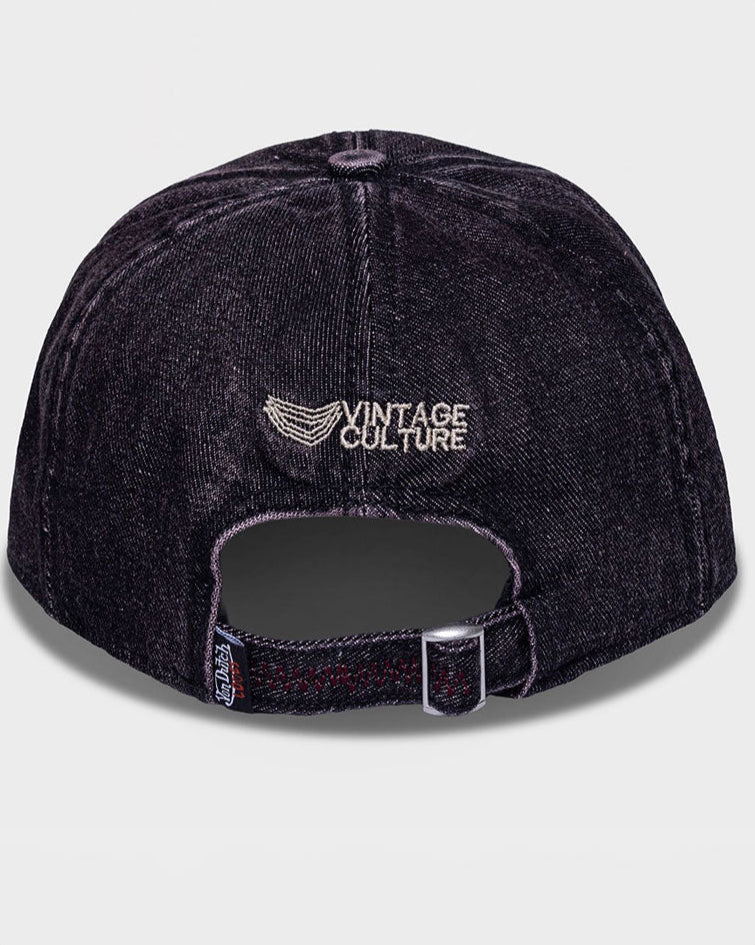 VINTAGE CULTURE X VON DUTCH LOVES DISTRESSED GREY DAD HAT - Image 3